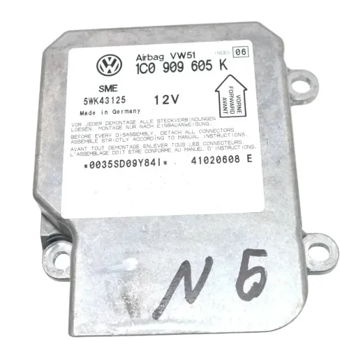 VW Polo 9N 9N3 Steuergerät Airbag Airbagsteuergerät 1C0909605K Index 06 Fabia