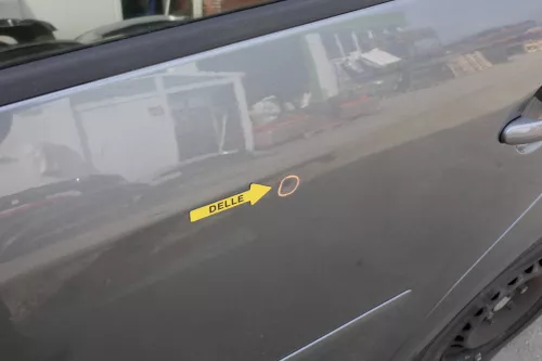 VW Touran 1T 1T3 Tür hinten links grau LD7X mit Scheibe (108484)