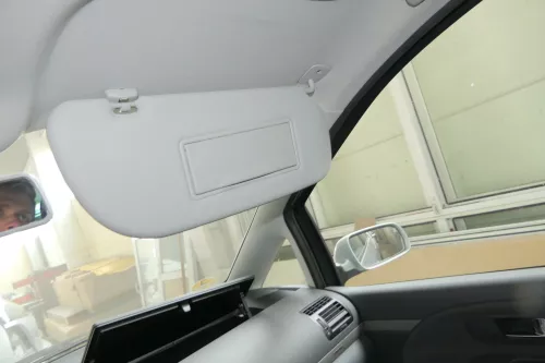 VW Sharan 7M Sonnenblenden Sonnenblende grau rechts 7M3857552AM beleuchtet (111034)