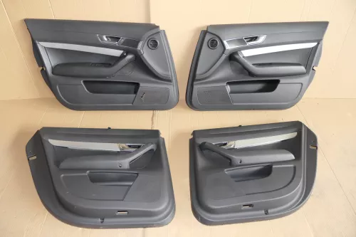 4x Audi A6 4F Türverkleidung Verkleidung Tür vorne hinten Leder S-line Sonnenrol (116286)