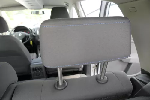 VW Golf 5M Plus Kopfstützen Kopfstütze hinten rechts links anthrazit blaue Nähte (117255)