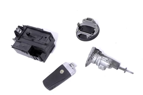 VW Passat 3C Zündschloß Schloß Zündung 1x Schlüssel 3C0905843 Q R Türschloß ## (118537)