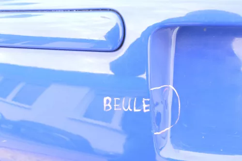 VW Polo 6N2 Stoßstange hinten Heckstoßstange Stoßfänger blau LA5C (123039)