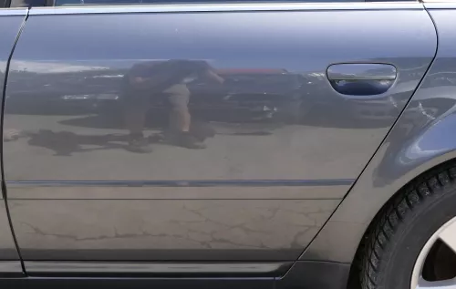 Audi A6 4B C5 Tür Türblatt hinten links grau LX7Z (125605)