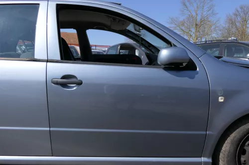 Skoda Fabia 6Y Kombi + Limousine Tür vorne rechts Beifahrertür grau blau si LF7V (126633)