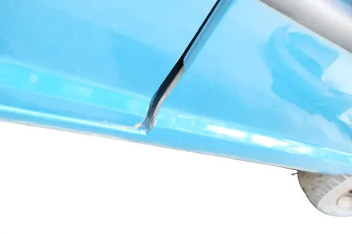 VW Caddy 3 2k Tür hinten links blau grün LN6F Scheibe Schiebetür (127595)