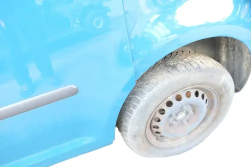 VW Caddy 3 2k Tür hinten links blau grün LN6F Scheibe Schiebetür (127595)