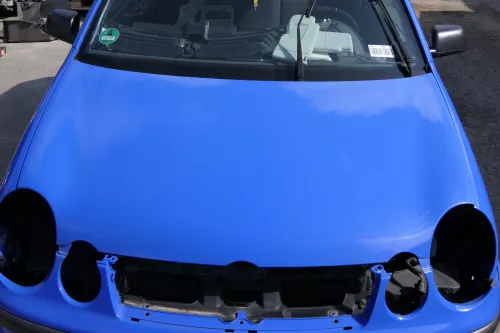 VW Polo 9N Motorhaube Klappe vorne blau hellblau LA5F summerblue bis ca.Bj. 2004 (128608)