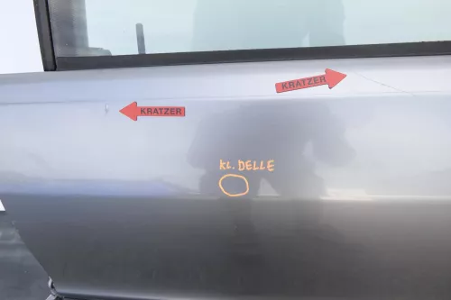 Audi 80 90 Limouisne Stufenheck Tür hinten links Rahmen Türblatt grau LY7P (128956)