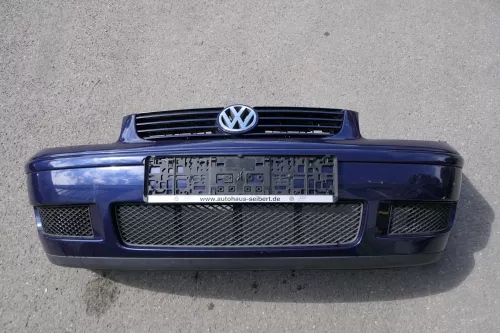 VW Polo 6N2 Stoßstange vorne Frontstoßstange Stoßfänger blau LB5N und Grill (130808)