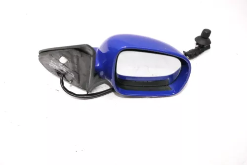 VW Golf 4 Bora manueller Spiegel vorne rechts Außenspiegel + Glas Blau LA5C (140487)