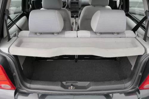 VW Lupo Arosa Hutablage Abdeckung Kofferraum Abdeckung hinten grau mängel (141218)