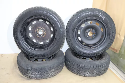 4x VW Golf 4 Bora A3 195/65 R15 91H Winterreifen M+S Reifen Felgen ET38 4-7mm (145425)