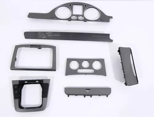 VW Passat 3C Mittelkonsole Verkleidung Klappe Abdeckung Dekor dunkel grau (145873)