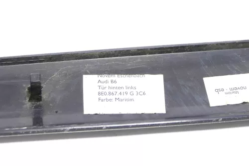 Audi A4 B6 8E B7 Leiste Zierleiste Tür hinten links blau maritim 8E0867419G 3C6 (146998)