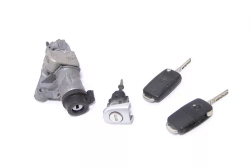 VW Polo 9N 9N3 Schloßsystem Türschloß 2x Funk Schlüssel Schloß + Zündschloß (148191)