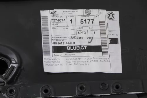 1x Polo 6R 6C Türverkleidung Verkleidung Tür 4/5-Türer hinten rechts Blue GT gra (148809)