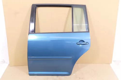VW Touran 1T 1T3 Tür hinten links blau grün LC5Q mit Scheibe