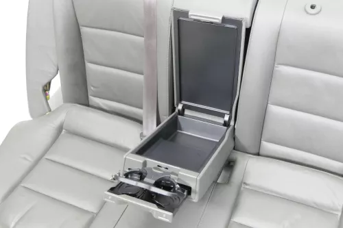 Audi A4 B6 B7 8E Avant Sitz Rückbank Rücksitzbank hinten Leder grau Armlehne Ski (150038)