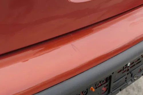 VW Polo 9N 9N3 Stoßstange Heckstoßstange hinten orange LA2W PDC (154007)