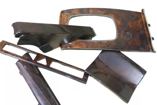 Audi A6 4B C5 Verkleidung Klappe Abdeckung Dekor Holz Optik Nußbaumwurzelholz um (154338)
