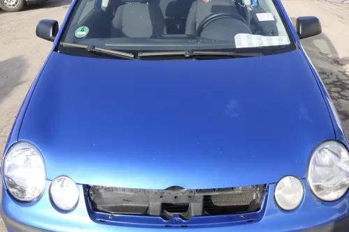 VW Polo 9N Motorhaube Klappe vorne blau LA5M bisca.Bj.2004 (154954)