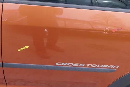 VW Touran 1T 1T3 Tür hinten links rot braun orange LA3U Cross (155383)