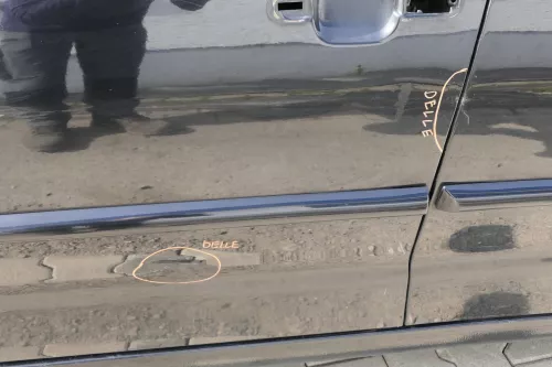 VW Polo Variant Kombi 6Kv oder Caddy 9Kv Tür vorne links schwarz L041 ohneAnbaut (155753)