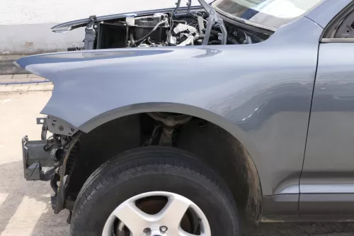 VW Touareg 7L Kotflügel vorne links grau LD7U original (156011)