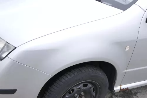 Skoda Fabia 6Y Kotflügel vorne links grau silber LF7T auch Kombi - Rost - BILDER (158342)