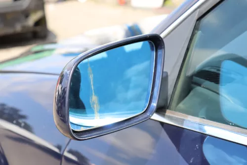 Audi A6 4B Spiegel Außenspiegel links elektrisch blau LY5K mit GLAS (158567)