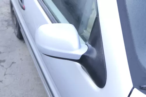 VW Polo 6N2 manueller Spiegel Außenspiegel rechts außen silber LB7Z + Glas (159610)