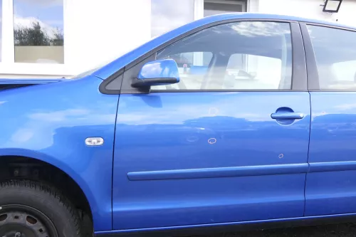 VW Polo 9N 9N3 Tür vorne links Fahrertür 4/5-Türer blau LA5M ohneAnbautei