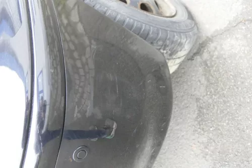 VW Polo 6N2 Stoßstange hinten Heckstoßstange Stoßfänger schwarz LC9Z - PDC (161272)