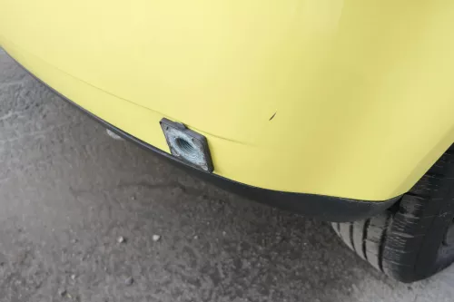 VW Polo 9N 9N3 Stoßstange Heckstoßstange hinten gelb LD1B (163799)