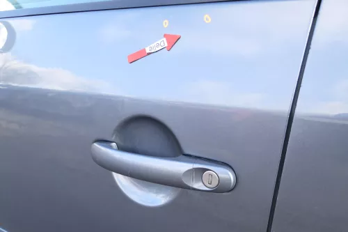 VW Touran 1T 1T3 Tür vorne links Fahrertür grau LD7X OHNE Anbauteile Cross (165560)