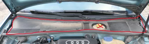 A6 4B Abdeckung Wasserkasten Wasserabweiser Batterie (165698)