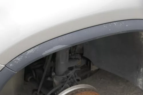 VW Tiguan Kotflügel vorne links original 5N0821105A + Leiste gelb beige LH1W (165929)