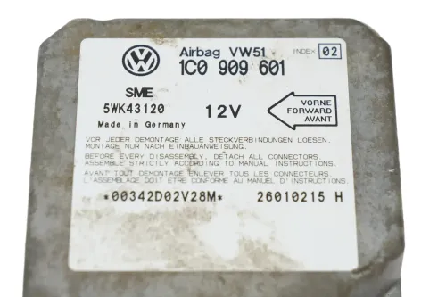 VW Polo 6N2 Lupo Steuergerät Airbag Airbagsteuergerät 1C0909601 D Index 02 (166013)