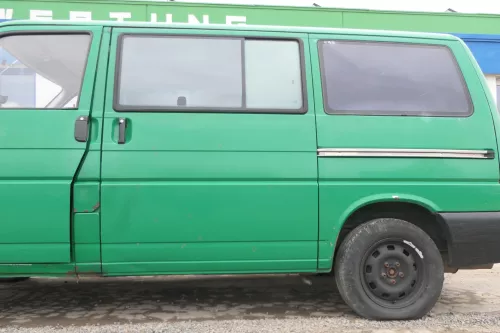 T4 Transporter Tür links Schiebetür mit Scheibe Multivan Caravelle grün Polizei (166175)