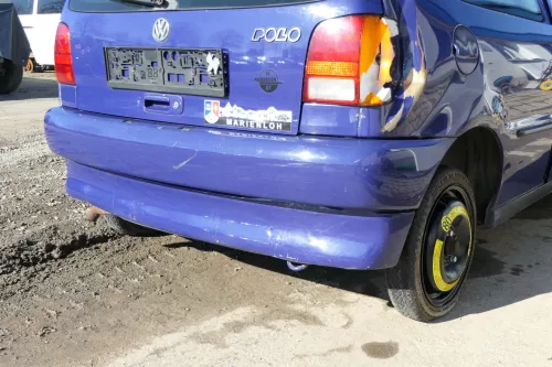 VW Polo 6N Stoßstange hinten 2-geteilte Heckstoßstange blau LD5D Stoßfänger (166500)
