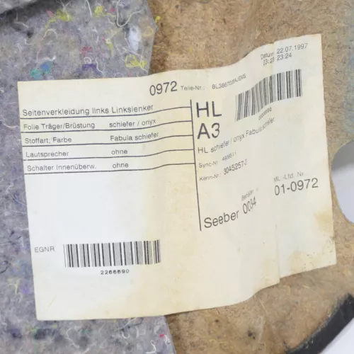 1x A3 8L Seitenverkleidung Seite Verkleidung links hinten 2/3-Türer grau schiefe (166597)