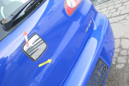 Seat Ibiza 6L Heckklappe Klappe hinten Kofferraumklappe blau LS5G ohneBremsleuch (166833)