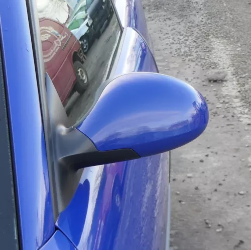 Seat Ibiza 6L elektrischer beheizter Spiegel Außenspiegel links blau LS5G (166835)