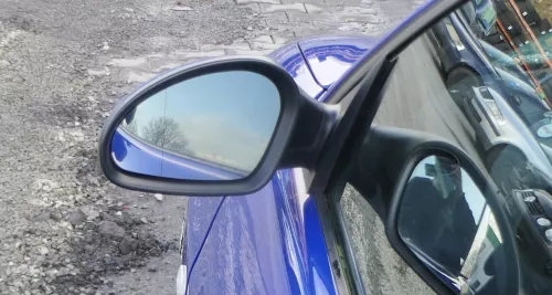Seat Ibiza 6L elektrischer beheizter Spiegel Außenspiegel links blau LS5G (166835)