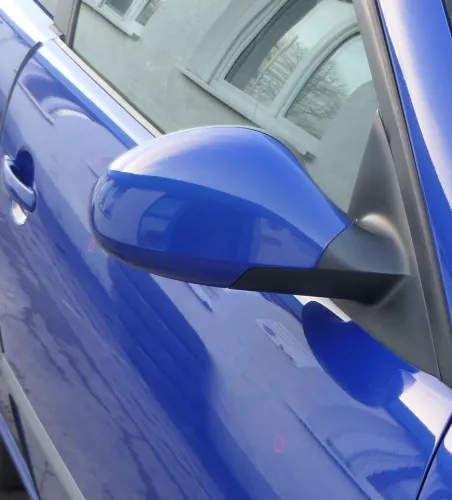 Seat Ibiza 6L elektrischer beheizter Spiegel Außenspiegel rechts blau LS5G (166836)