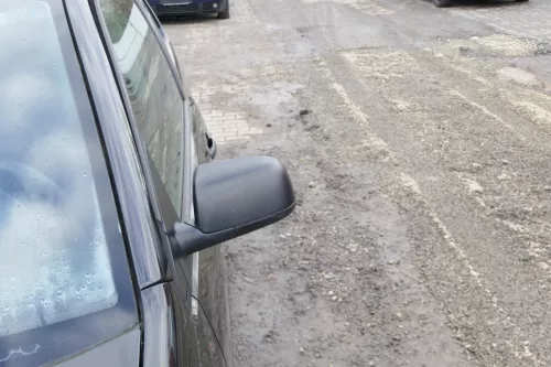 VW Polo 9N 9N3 manueller Spiegel Außenspiegel links vorne schwarz 