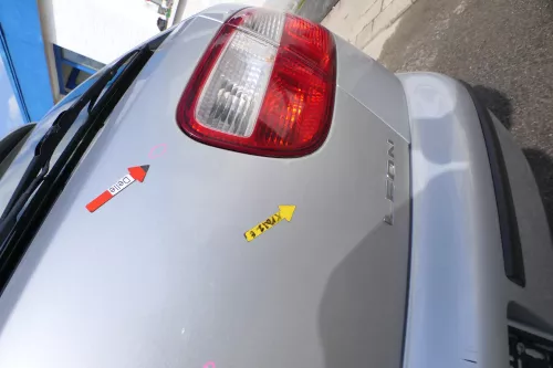 Seat Leon 1M Heckklappe Klappe hinten Kofferraumklappe grau silber LS7N Spoiler (168289)