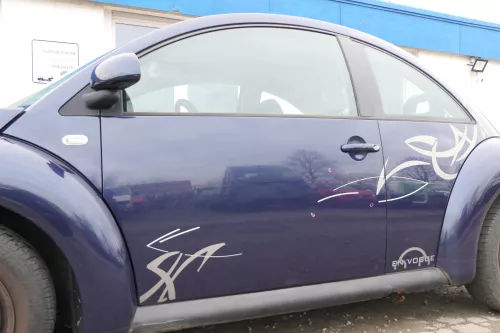VW New Beetle 1C 9C Tür vorne links Fahrertür blau lila LG5T - OHNE Anbauteile