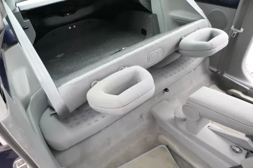 VW New Beetle 9C Sitz Sitze hinten Rückbank Rücksitzbank Lehne grau (168423)